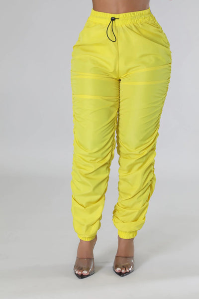 Megan Parachute Joggers Yellow