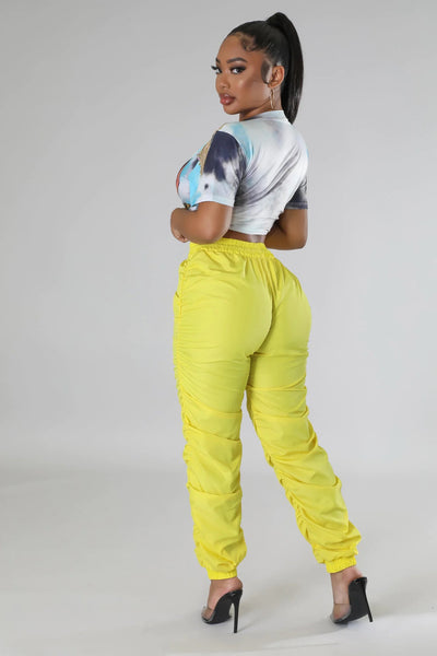 Megan Parachute Joggers Yellow