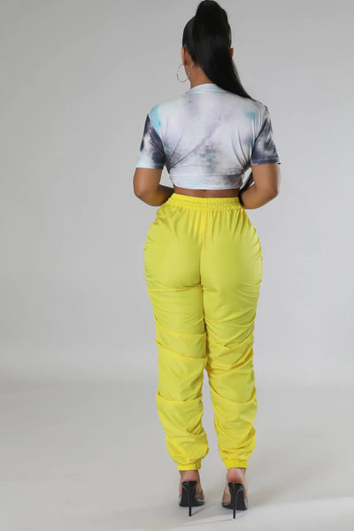 Megan Parachute Joggers Yellow