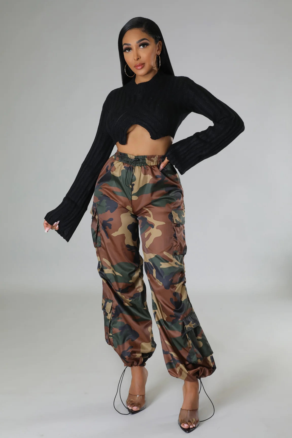 Cali Parachute Joggers Camo