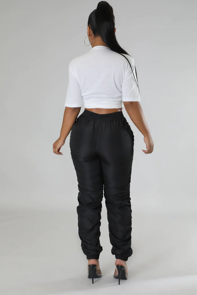 Megan Parachute Joggers Black