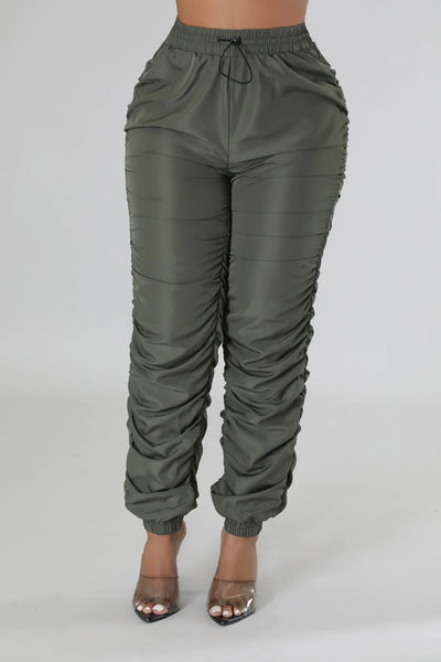 Megan Parachute Joggers Olive